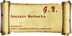 Goszein Norberta névjegykártya
